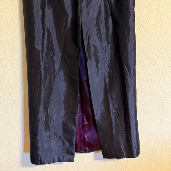 Scott McClintock Millennium 2000 Navy Blue Acetate Maxi Skirt Size 12 Made In US - Picture 5 of 10